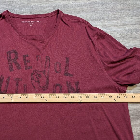 John Varvatos Star USA Revolution Peace Sign Red Graphic T Shirt Men's XXL - Picture 10 of 11